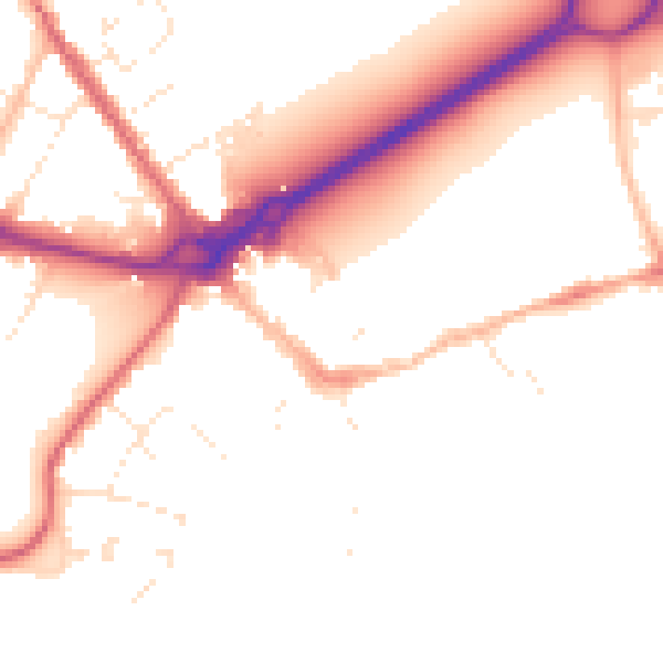 Daytime road noise heatmap for BH23 1DN