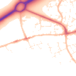 Daytime road noise heatmap for BH23 1EH