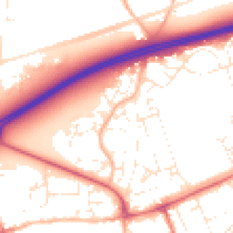 Daytime road noise heatmap for BH23 1EL