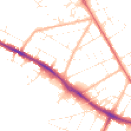 Daytime road noise heatmap for BH23 2BY