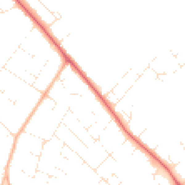 Daytime road noise heatmap for BH23 2LR