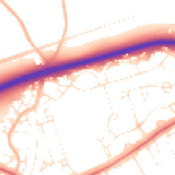 Daytime road noise heatmap for BH23 3BN