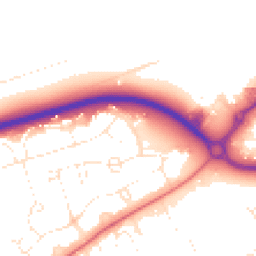 Daytime road noise heatmap for BH23 3DB
