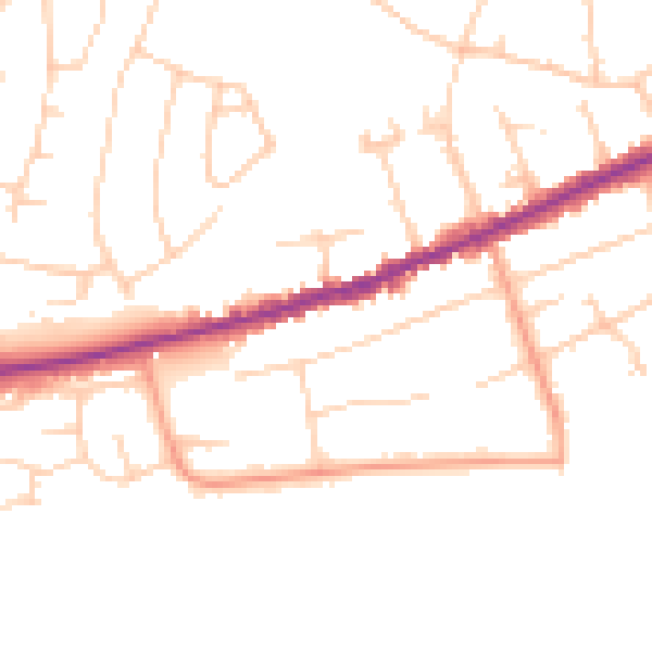Daytime road noise heatmap for BH23 5FT