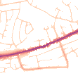 Daytime road noise heatmap for BH23 5HJ