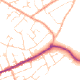 Daytime road noise heatmap for BH23 5LL