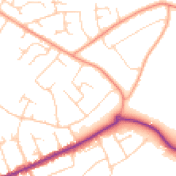 Daytime road noise heatmap for BH23 5LP