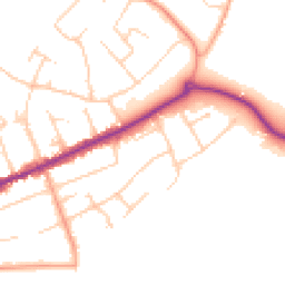 Daytime road noise heatmap for BH23 5LQ