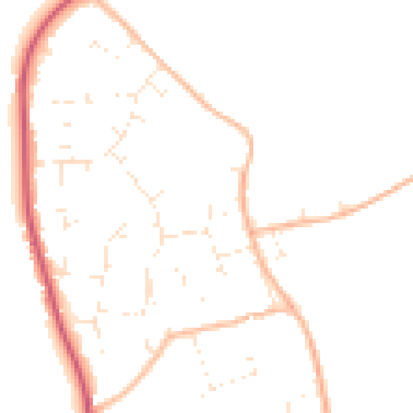 Daytime road noise heatmap for BH23 7HS