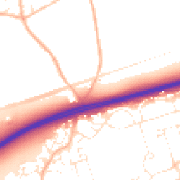 Daytime road noise heatmap for BH23 7JA