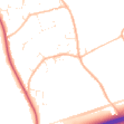 Daytime road noise heatmap for BH23 7PG