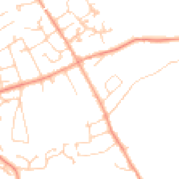 Daytime road noise heatmap for BH25 5AD