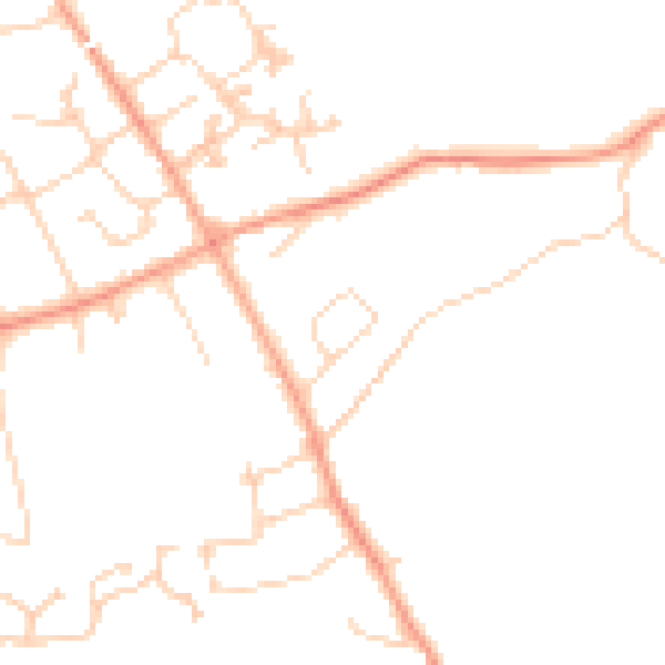 Daytime road noise heatmap for BH25 5AE