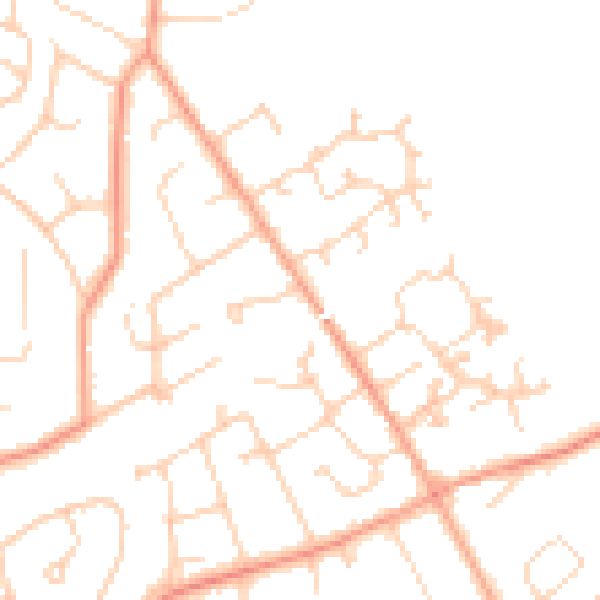 Daytime road noise heatmap for BH25 5AL