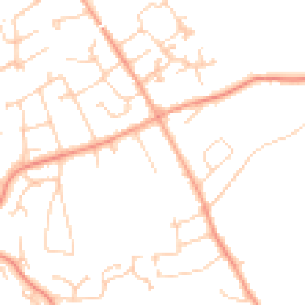 Daytime road noise heatmap for BH25 5AU