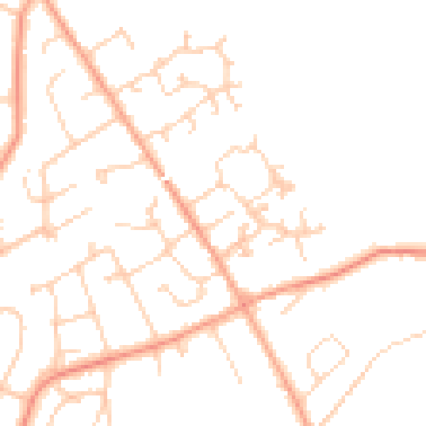 Daytime road noise heatmap for BH25 5AW