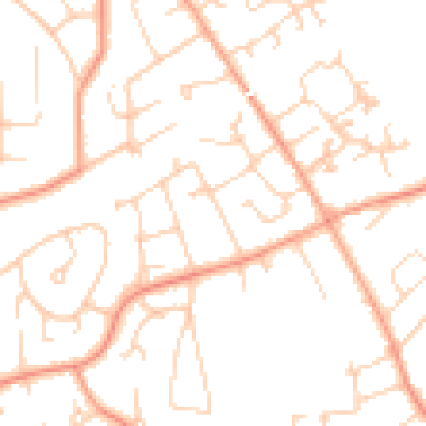 Daytime road noise heatmap for BH25 5AX