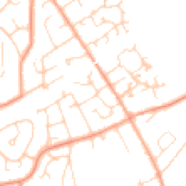 Daytime road noise heatmap for BH25 5AZ
