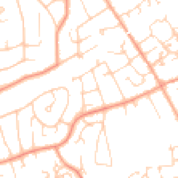 Daytime road noise heatmap for BH25 5BH