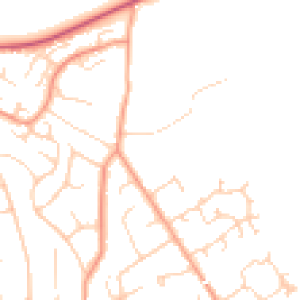 Daytime road noise heatmap for BH25 5BN