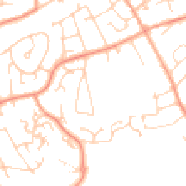 Daytime road noise heatmap for BH25 5BT