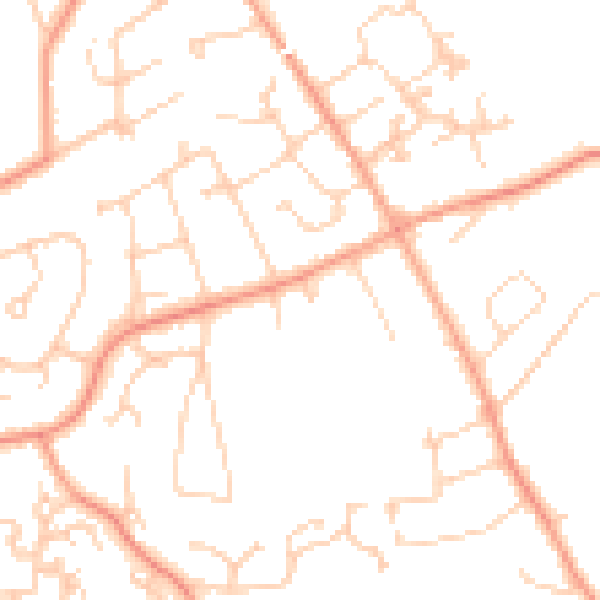 Daytime road noise heatmap for BH25 5BY