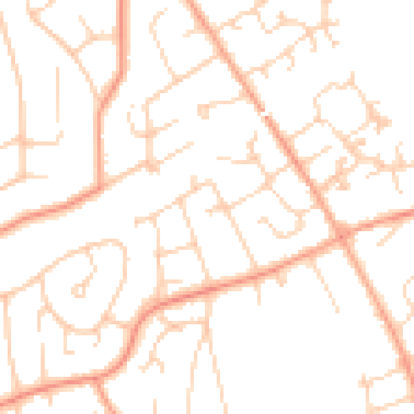 Daytime road noise heatmap for BH25 5BZ