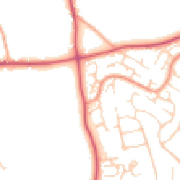Daytime road noise heatmap for BH25 5DG