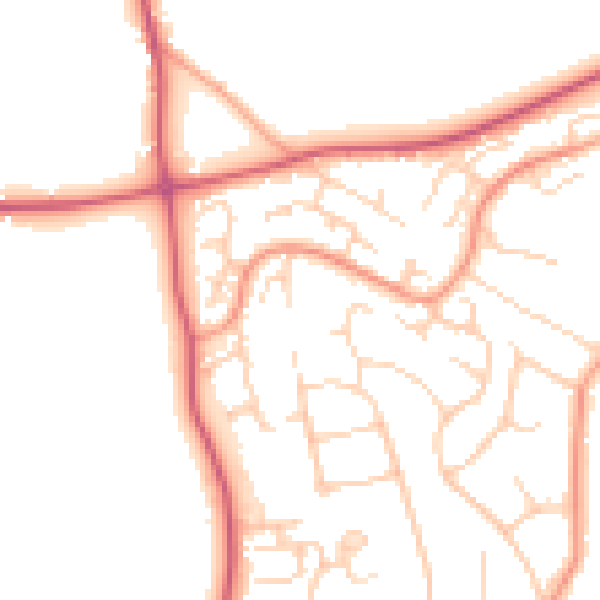 Daytime road noise heatmap for BH25 5DH
