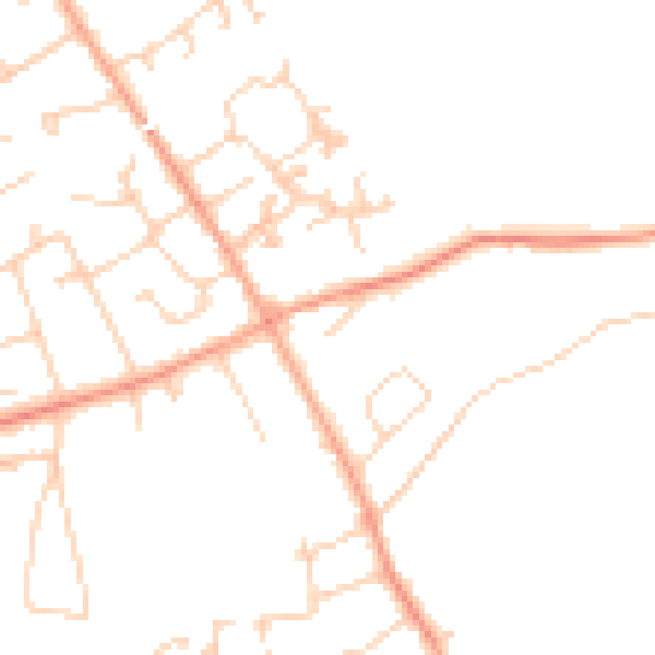Daytime road noise heatmap for BH25 5DL