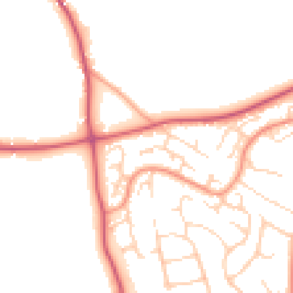 Daytime road noise heatmap for BH25 5DN