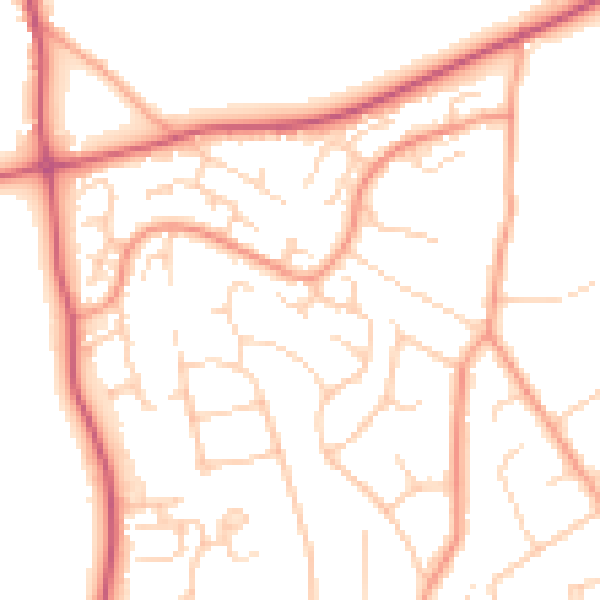 Daytime road noise heatmap for BH25 5ER