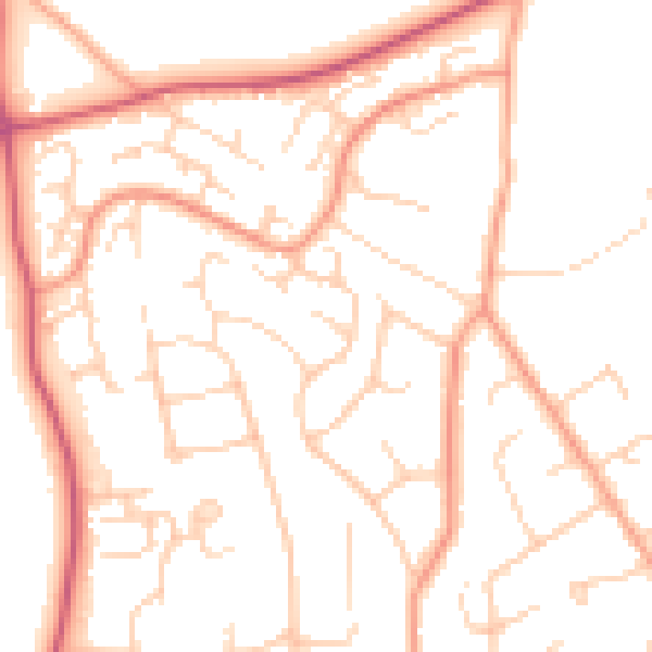 Daytime road noise heatmap for BH25 5ES