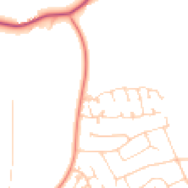 Daytime road noise heatmap for BH25 5GF