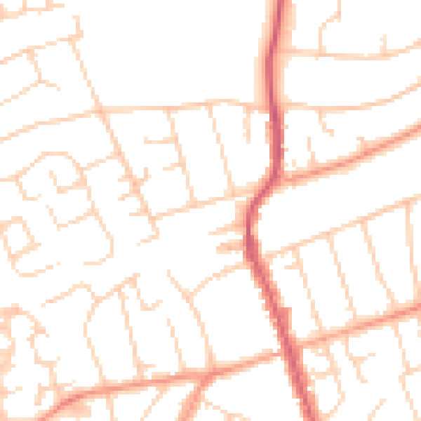 Daytime road noise heatmap for BH25 5JP