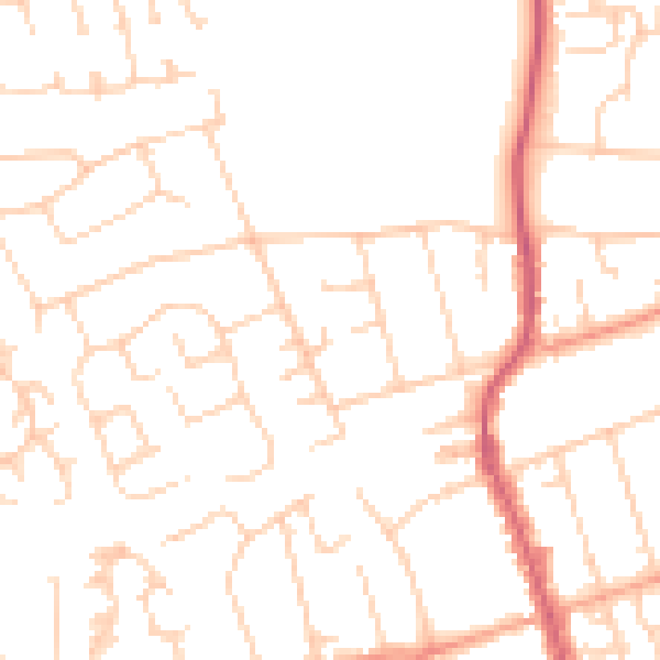 Daytime road noise heatmap for BH25 5NS