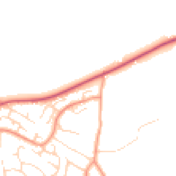 Daytime road noise heatmap for BH25 5PE