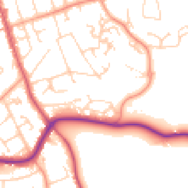 Daytime road noise heatmap for BH25 5PF