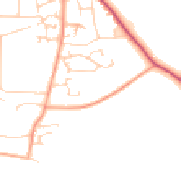 Daytime road noise heatmap for BH25 5PR