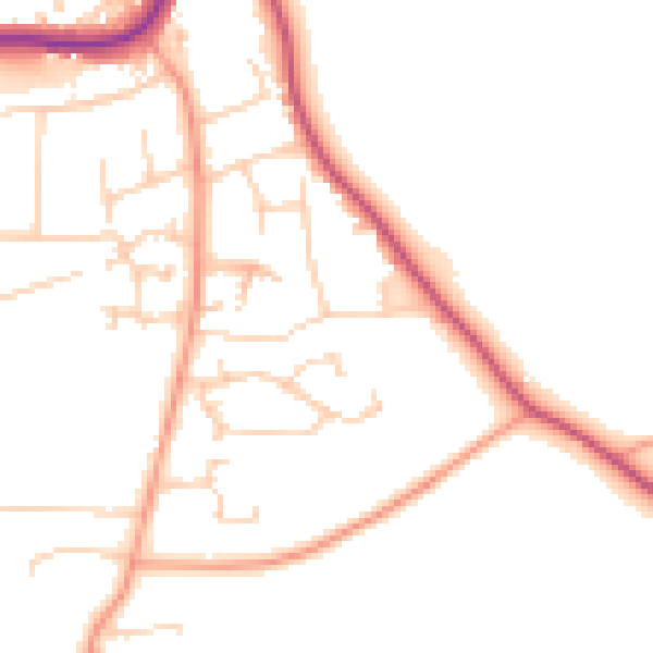 Daytime road noise heatmap for BH25 5PS