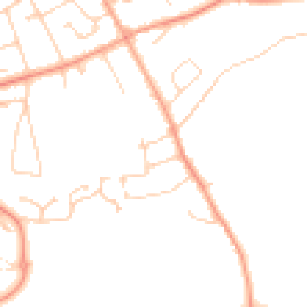 Daytime road noise heatmap for BH25 5QD