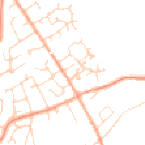 Daytime road noise heatmap for BH25 5RD