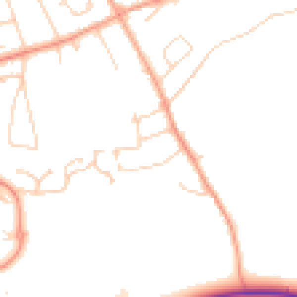 Daytime road noise heatmap for BH25 5SP