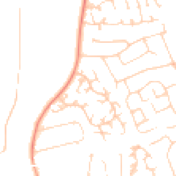 Daytime road noise heatmap for BH25 5UX