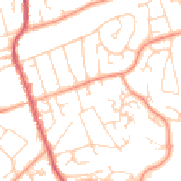 Daytime road noise heatmap for BH25 6BQ