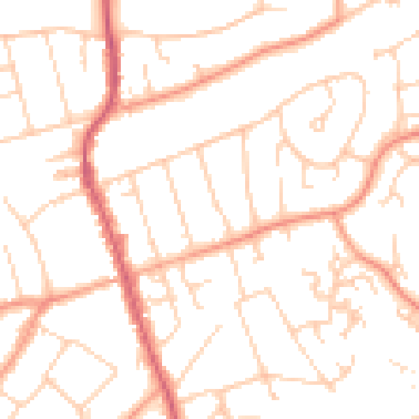 Daytime road noise heatmap for BH25 6DR