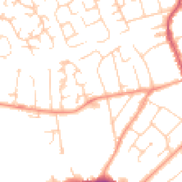 Daytime road noise heatmap for BH25 6EL