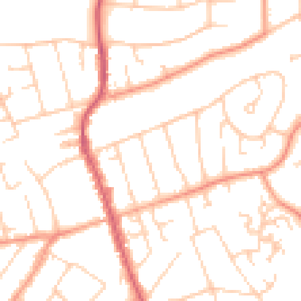 Daytime road noise heatmap for BH25 6FH