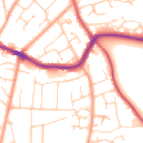 Daytime road noise heatmap for BH25 6HH