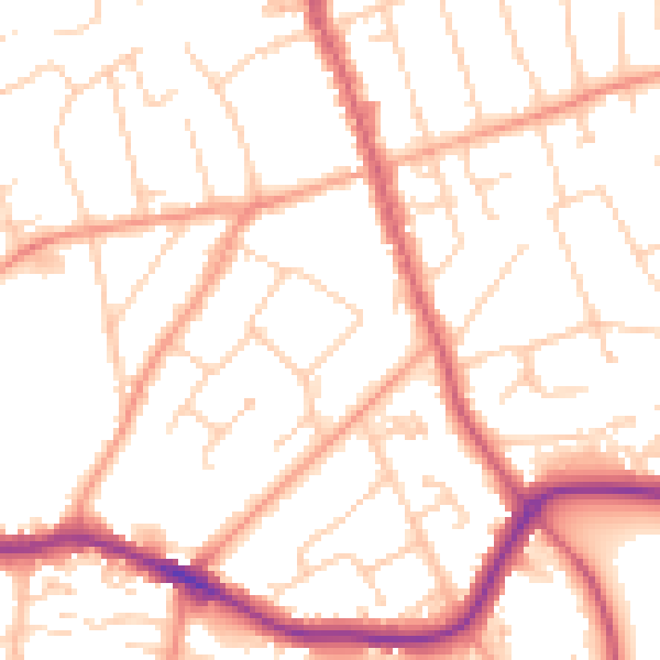 Daytime road noise heatmap for BH25 6NF